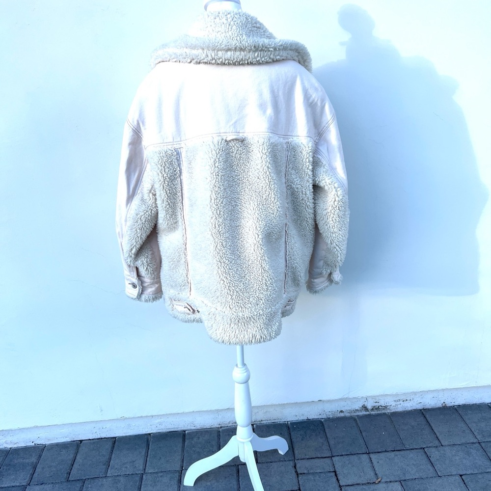 We The Free Holly Cozy Denim Cream Jacket SZ S - Picture 9 of 9
